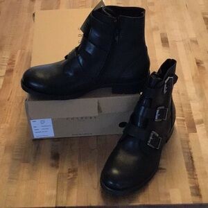 Buckled Moto boots Chabers Fighter leather Chelsea /moto boots. Size 8 N…